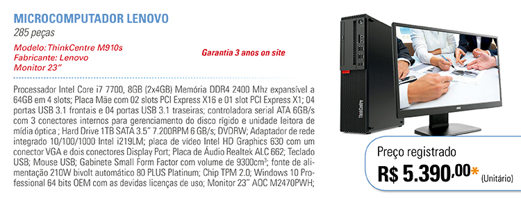 ThinkCentre M910s - Lenovo - Ata Registro de Preços